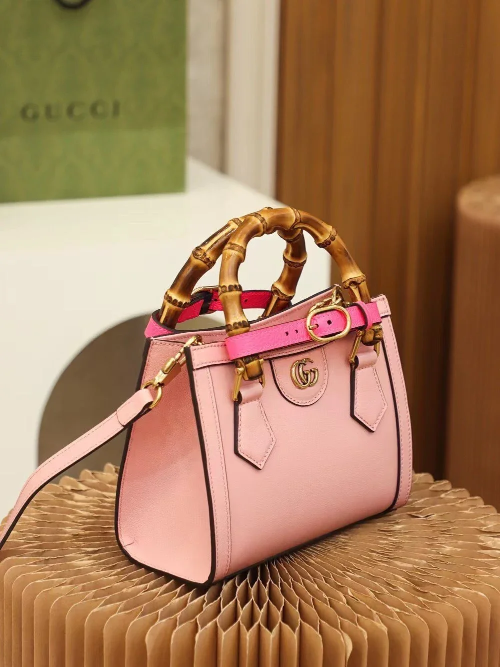 Gucci Diana Mini Top Handle Bag Pink